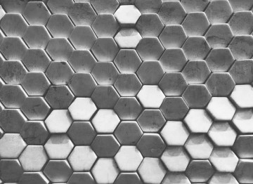 3D térbeli- szürke hexagon