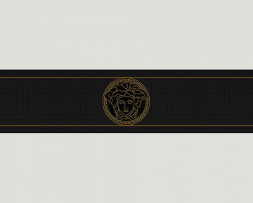 Versace Medusa- fekete, arany bordűr